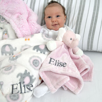 Personalised Pink Blanket And Comforter Set, 10 of 10