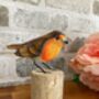 Robin Statue Sculpture Wooden Bird For Home Or Garden, thumbnail 2 of 8