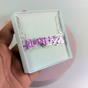 Huntr/X Kpop Demon Hunters Necklace Acrylic, Kpop Anime, 4 of 11