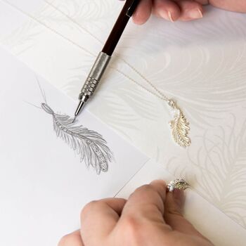 Sterling Silver And Crystal Feather Ring, 5 of 6