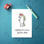 Unicorn Sparkle Chops Christmas Card, thumbnail 1 of 2