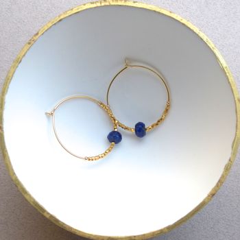 Lapis Lazuli And Fair Trade Hoops 30mm, 10 of 10