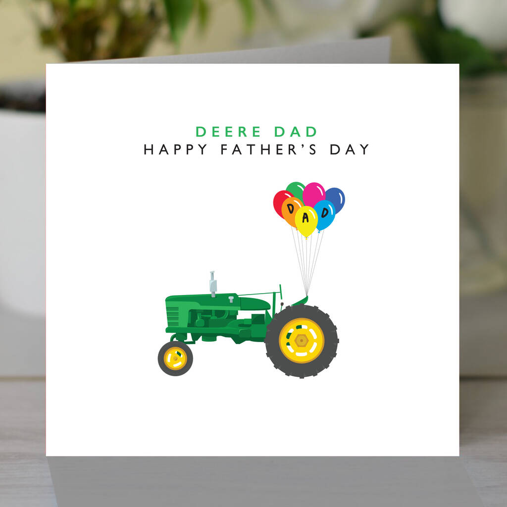 Happy Father's Day Deere Dad, Tractor, Countryside Card, 1 of 2