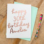 Personalised 'Happy 30th Birthday' Foil Card, thumbnail 1 of 2