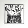 Cat Linocut Print. Shakespeare Quote, thumbnail 2 of 3
