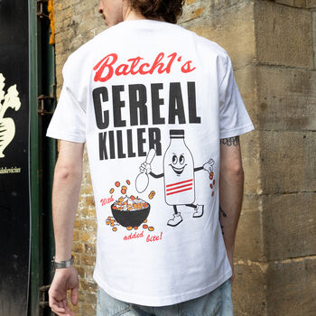 Cereal Killer Unisex Slogan T Shirt In White, 3 of 6