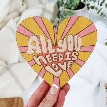 All You Need Is Love Hanging Retro Heart, 6 of 9