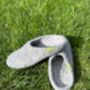 Light Grey 100% Wool Indoor Slippers Made In Nepal, thumbnail 2 of 7