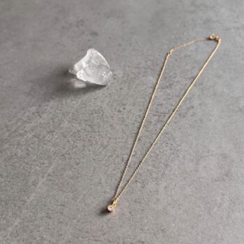 April Birthstone Diamond Gold Plated Necklace, 9 of 10