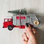 Refuse Garbage Truck With Christmas Tree, thumbnail 1 of 2