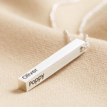 Personalised Bar Pendant Necklace In Silver, 3 of 11