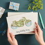 Personalised Fathers Day Map Motorbike Card, thumbnail 3 of 5