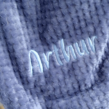 Personalised Dusty Blue Honeycomb Blanket For Baby, 2 of 10