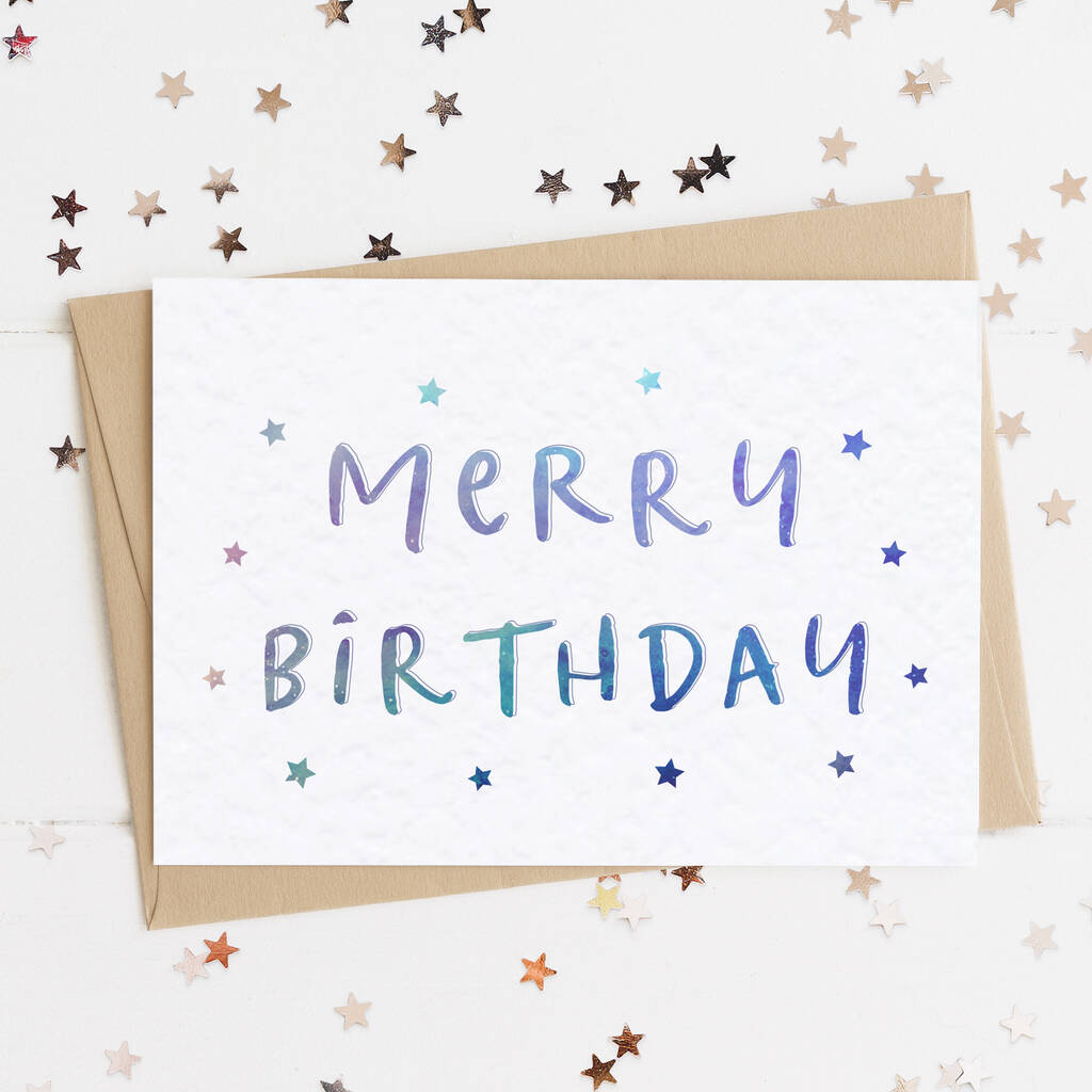 Merry Birthday Celebration A6 Card By Lady K Designs