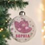 Personalised Cowgirl Hat Glass Christmas Bauble, thumbnail 1 of 3