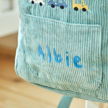 Personalised Transport Sage Mini Cord Backpack, 2 of 5