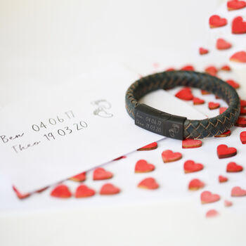 Gifts For Him Personalised Leather Bracelet, 8 of 10