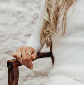 White Opal Marquise Ring In 14k Gold Vermeil Plated, 4 of 6