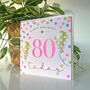 Balloon Brights 80th Birthday Card Pink, thumbnail 2 of 2