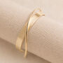 Adjustable Gold Plated Open Crossover Cuff Bangle, thumbnail 3 of 9