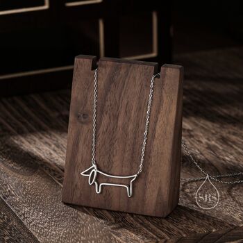 Dachshund Dog Necklace In Sterling Silver, 3 of 10