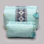 Alibag Triangle Pattern Wash Bag Vibrant Aqua, thumbnail 4 of 6