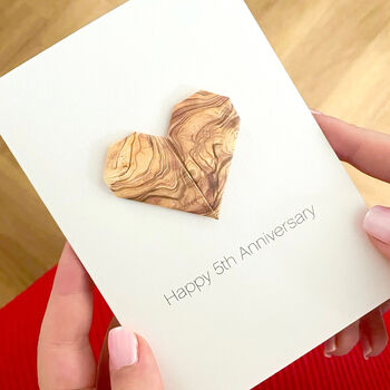 Personalised Anniversary By Year Origami Heart Card, 6 of 12