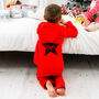 Personalised Christmas Kids Star Red Onesie, thumbnail 1 of 7
