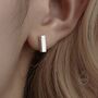 Sterling Silver Chunky Geometric Bar Stud Earrings, thumbnail 6 of 11