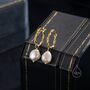 Dangling Baroque Pearl Braided Hoop Earrings, thumbnail 6 of 9