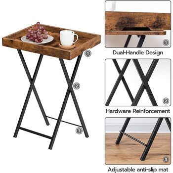 Folding Tray Table Side Table With Removable Tray, 7 of 8