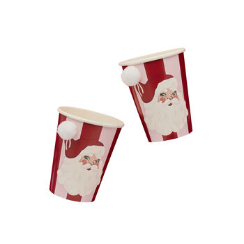 Vintage Santa Paper Cups Pack Of Eight, 2 of 5