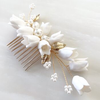 Dainty Floral Hair Comb, 2 of 8