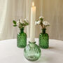 Forest Green Textured Glass Bottle Vase 13cm, thumbnail 4 of 4