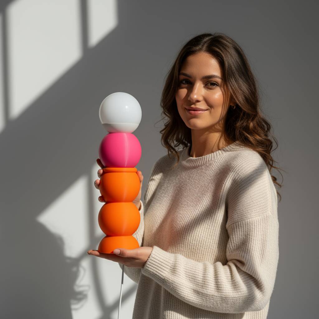 Playful Pop Art Stacked Ball Table Lamp, 1 of 12
