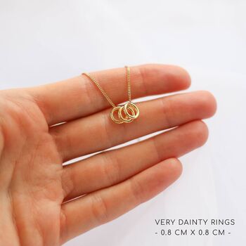 Gift For 50th Birthday, Five Rings Necklace, 50th Birthday Jewellery, 3 of 6