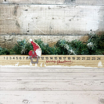 Wooden Santa Advent Rule Festive Countdown Calendar, 3 of 6