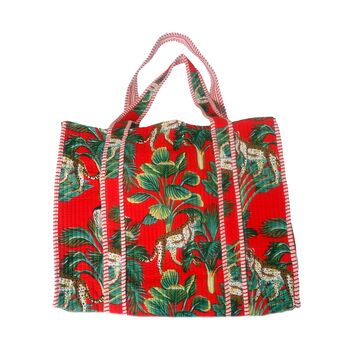 Reversible Leopard Print Quilted Cotton Tote Bag, 2 of 3