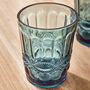 Set Of Four Sapphire Blue Glass Tumblers, thumbnail 4 of 7