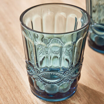 Set Of Four Sapphire Blue Glass Tumblers, 4 of 7