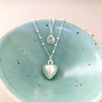 Silver Plated Crystal And Heart Layered Necklace, 3 of 7