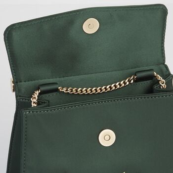 Robin Love Embroidered Green Satin Tote, 5 of 7