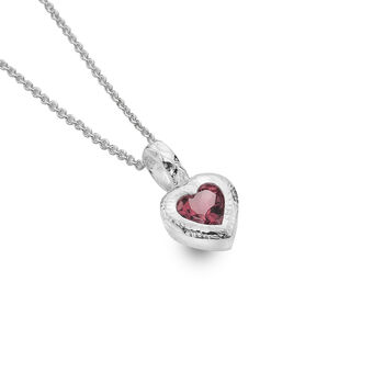 Pink Tourmaline Heart Pendant Necklace, 3 of 4