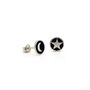 Mini Black Moon And Star Enamel Studs Sterling Silver, thumbnail 1 of 2