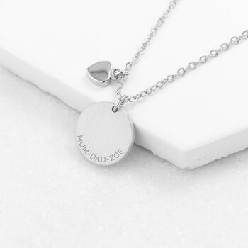 Personalised Heart And Disc Family Necklace, 6 of 8
