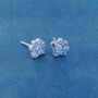 Blue Cz Stone Paw Print Stud Earrings, thumbnail 3 of 7