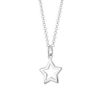 Open Star Necklace, Sterling Silver Or Gold Plated, 8 of 10