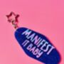 The 'Manifest It Baby' Sparkly Motel Keyring / Positive Vibes Gift / Manifestation Accessories / Cute Motivational Keyring, thumbnail 1 of 7