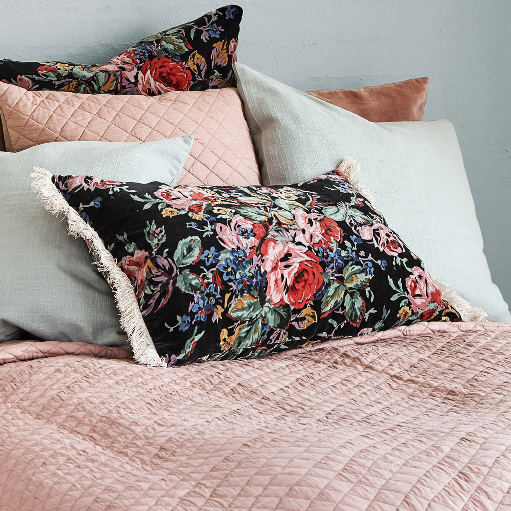 Floral Pattern Velvet Cushion Cover By Out There Interiors ...