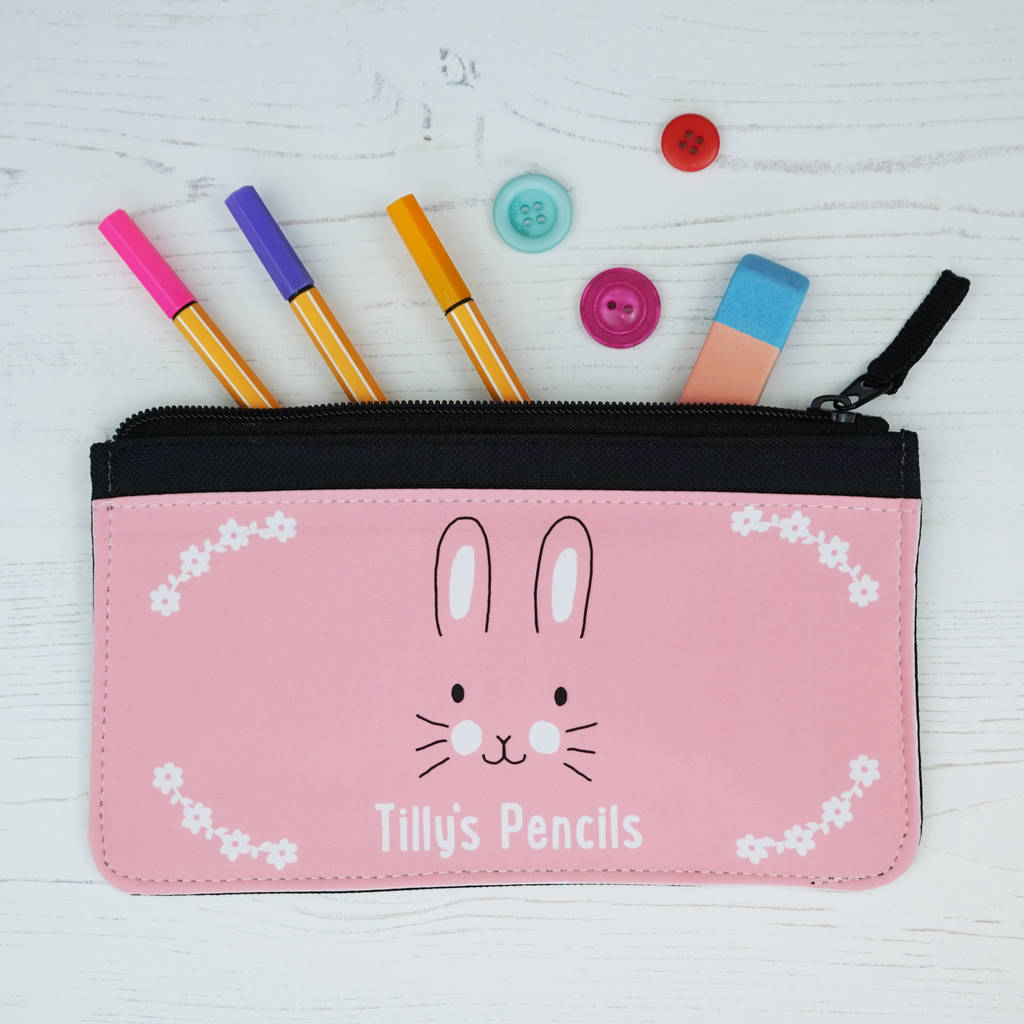Personalised Bunny Face Pencil Case, 1 of 3